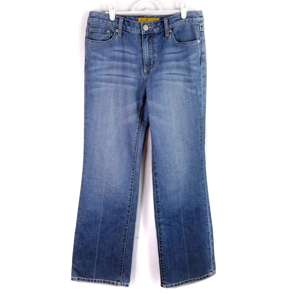 Seven7 Seven Women's Flare Jeans Wide Leg Medium Wash Size 8